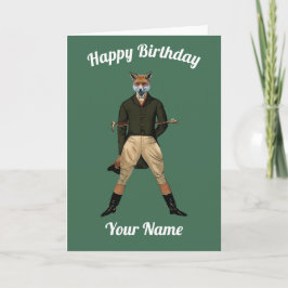 personalisieren Sie die Vintage Fuchsjagdkarte Feiertagskarte