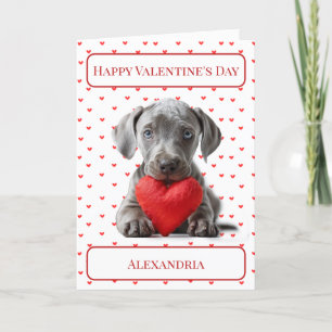 Personalisieren Sie die Welmaraner-Welpenvalentkar Dankeskarte