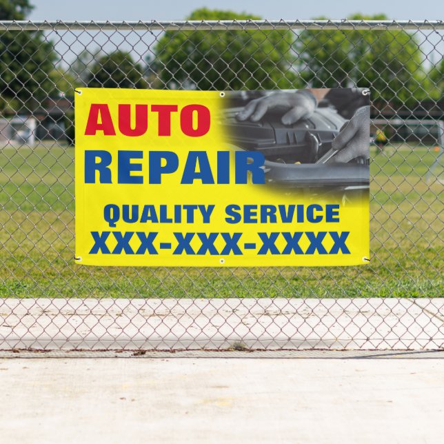 Personalisieren Sie die Werbung für den Kfz-Repara Banner (Insitu)