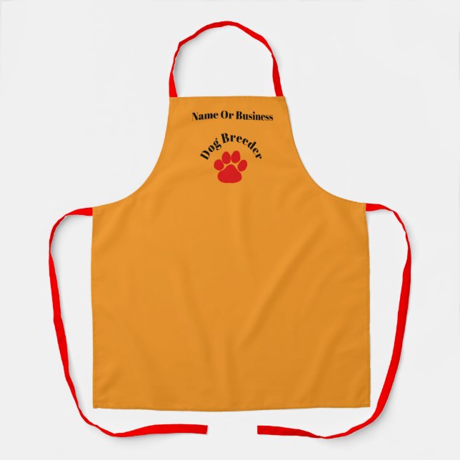 Personalisieren Sie die Werbung für Red Paw Dog Zü Schürze (Vorderseite)