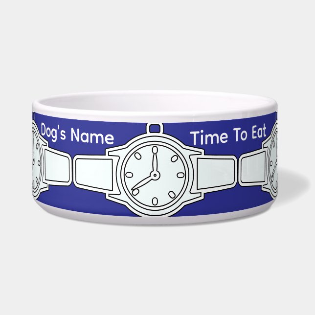 Personalisieren Sie die Zeit des Hundes, um Blau z Napf (Vorderseite)