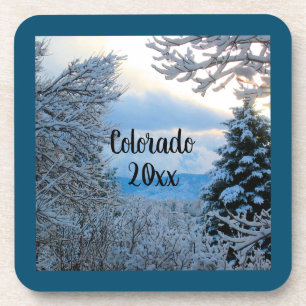 Personalisieren Sie diese Colorado Snowy Winter Sz Getränkeuntersetzer