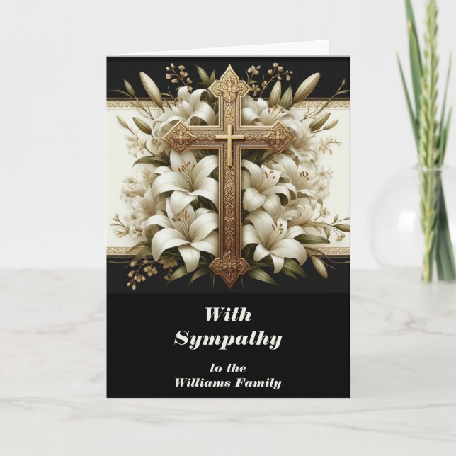 Personalisieren Sie diese Sympathy Card mit Cross  Dankeskarte (Vorderseite)