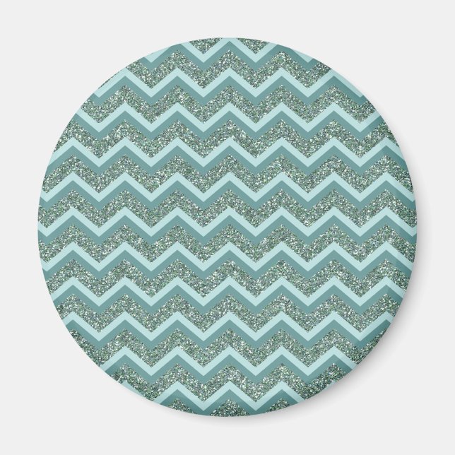 Personalisieren Sie diesen Aquamarinen Glitzer Zig Magnet (Vorne)