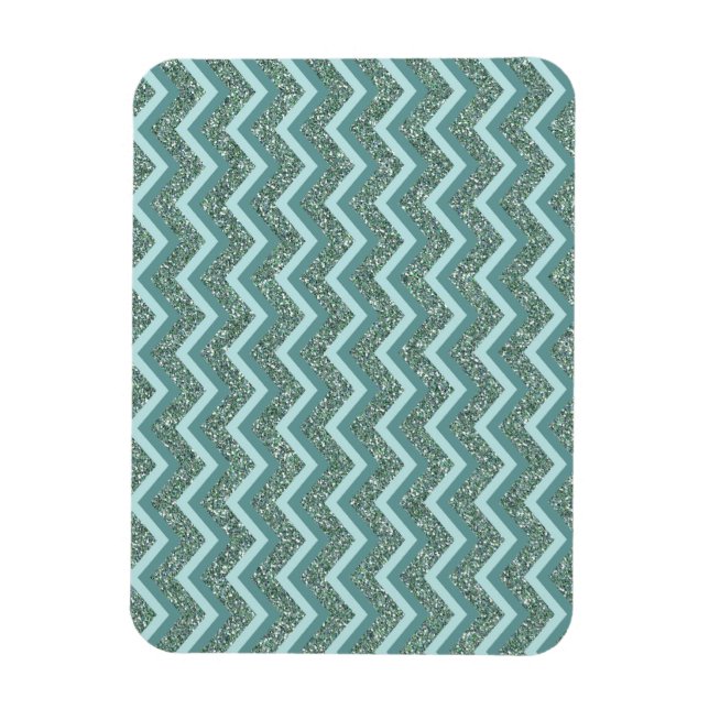 Personalisieren Sie diesen Aquamarinen Glitzer Zig Magnet (Vertikal)