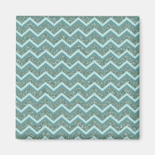 Personalisieren Sie diesen Aquamarinen Glitzer Zig Magnet
