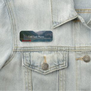 Personalisieren Sie diesen schönen roten Kanusee Namensschild