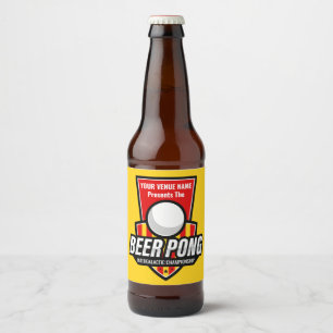 Personalisieren Sie dieses Beer Pong Logo Bierflaschenetikett