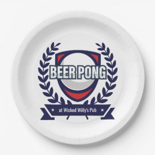 Personalisieren Sie dieses Beer Pong Logo Pappteller