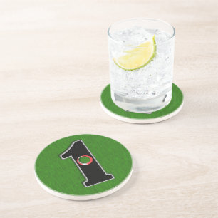 Personalisieren Sie dieses glückliche Golfer Hole Getränkeuntersetzer