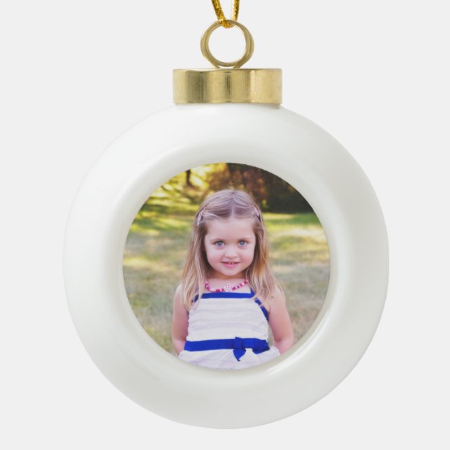 Personalisieren Sie dieses Kugelschmuck mit Ihrem  Keramik Kugel-Ornament (Vorderseite)