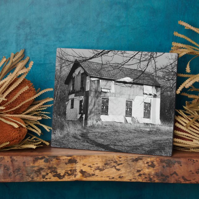 Personalisieren Sie dieses verlassene Haus im Wald Fotoplatte (Seite)