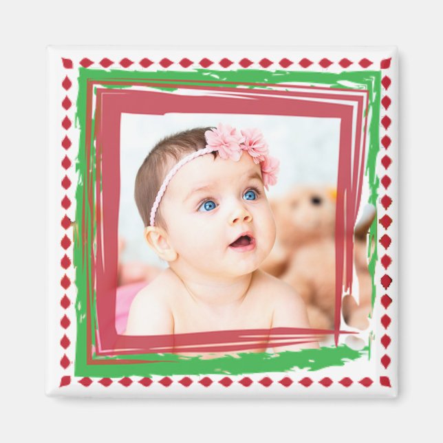 Personalisieren Sie dieses Weihnachts-Foto Magnet (Vorne)