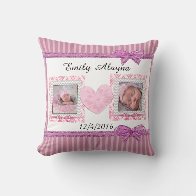 Personalisieren Sie dieses wunderschöne Baby Foto  Kissen (Vorderseite)
