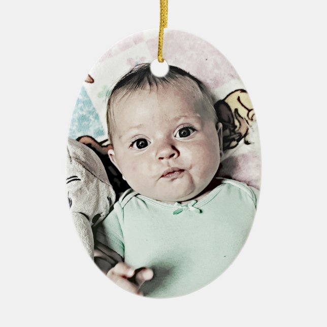 Personalisieren Sie dieses zweiseitige Niedliche B Keramik Ornament (Vorne)