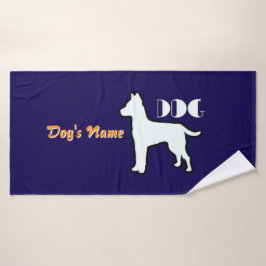 Personalisieren Sie DOG Logo Navy Doggie Badehandtuch