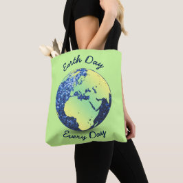 Personalisieren Sie Earth Day Blue Glitzern Globe Tasche