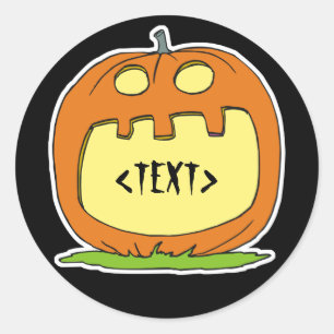 Personalisieren Sie einen Jack-O-Lantern, <TEXT> Runder Aufkleber