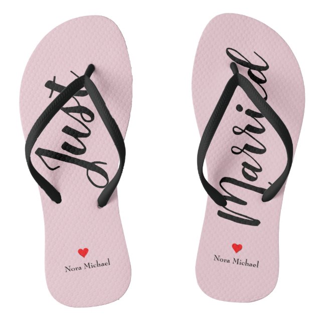 Personalisieren Sie einfach verheiratete Flip Flop (Fußbett)