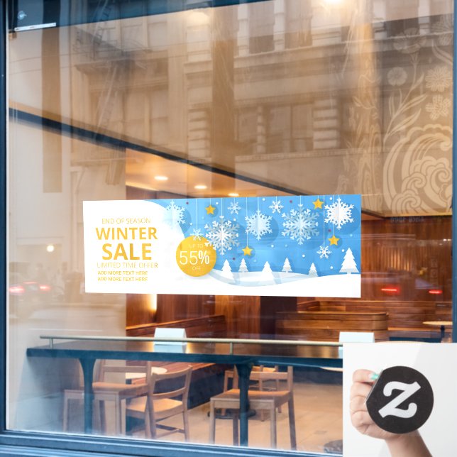 Personalisieren Sie Ende der Saison Winter Verkauf Fensteraufkleber (Café-Fenster)