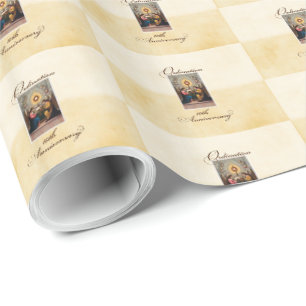 Personalisieren Sie Engel zum 10. Ordinationsjubil Geschenkpapier