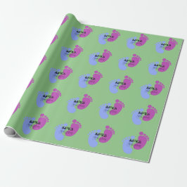 Personalisieren Sie es Unisex Baby Feet Flat Icon Geschenkpapier