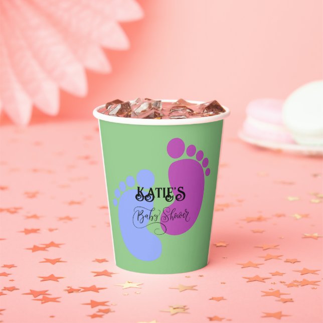 Personalisieren Sie es Unisex Baby Feet Flat Icon Pappbecher (Insitu)
