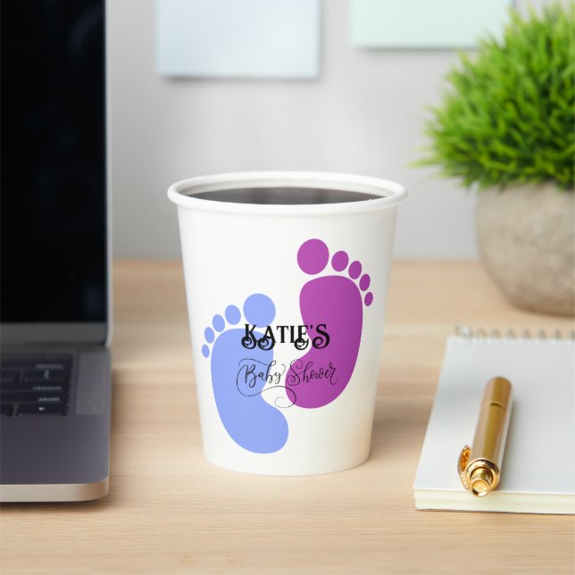 Personalisieren Sie es Unisex Baby Feet Flat Icon Pappbecher (InSitu)