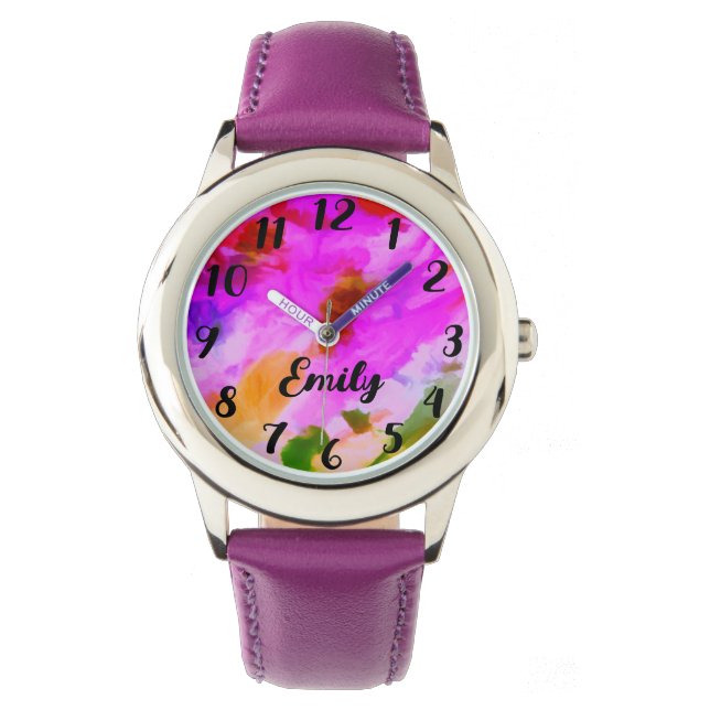 Personalisieren Sie farbenfrohe Girls eWatch Armbanduhr (Vorderseite)