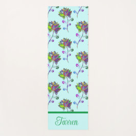 Personalisieren Sie farbige Lotus-Blume Yogamatte
