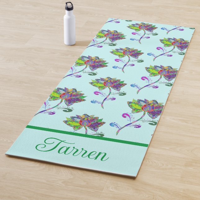 Personalisieren Sie farbige Lotus-Blume Yogamatte (Beispiel)