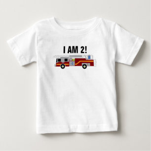 Personalisieren Sie Fireruck I am 2 Baby Bodysuit Baby T-shirt