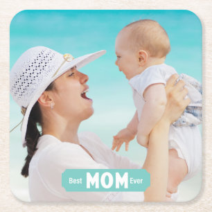 Personalisieren Sie Foto als beste Mama je   Mutte Rechteckiger Pappuntersetzer