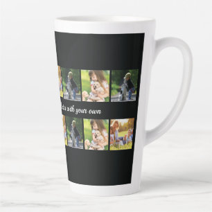 Personalisieren Sie Foto-Collage und Text-Latte-Ta Milchtasse