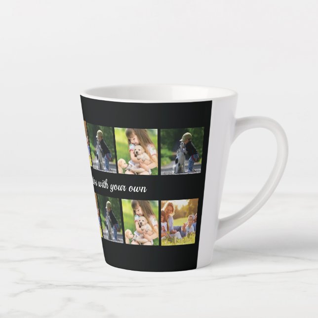 Personalisieren Sie Foto-Collage und Text-Latte-Ta Milchtasse (Rechts)