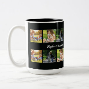 Personalisieren Sie Foto-Collage und Text Zwei-Ton Zweifarbige Tasse