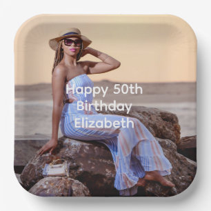 Personalisieren Sie Foto Geburtstag, ihr sie Pappteller