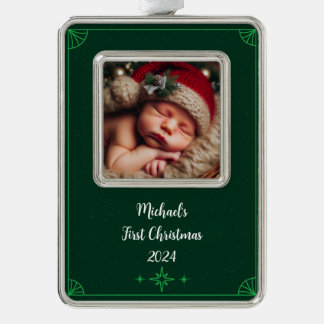 Personalisieren Sie Foto Gerahmt Ornament Rahmen-Ornament Silber