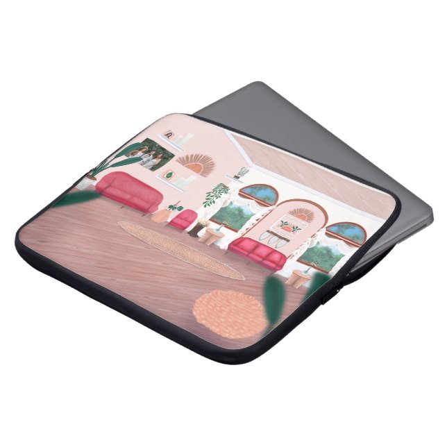 Personalisieren Sie Foto in die Kunst des Wohnzimm Laptopschutzhülle (Vorne Oben)