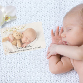 Personalisieren Sie Foto Neugeborenen-Ankündigungs Mitteilungskarte