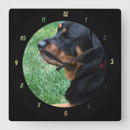 Personalisieren Sie Foto oder verwenden Sie vorhan Quadratische Wanduhr