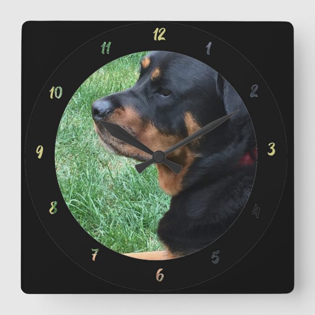 Personalisieren Sie Foto oder verwenden Sie vorhan Quadratische Wanduhr (Vorderseite)
