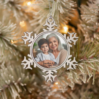 Personalisieren Sie Foto Snowflake Gerahmte Orname Schneeflocken Zinn-Ornament
