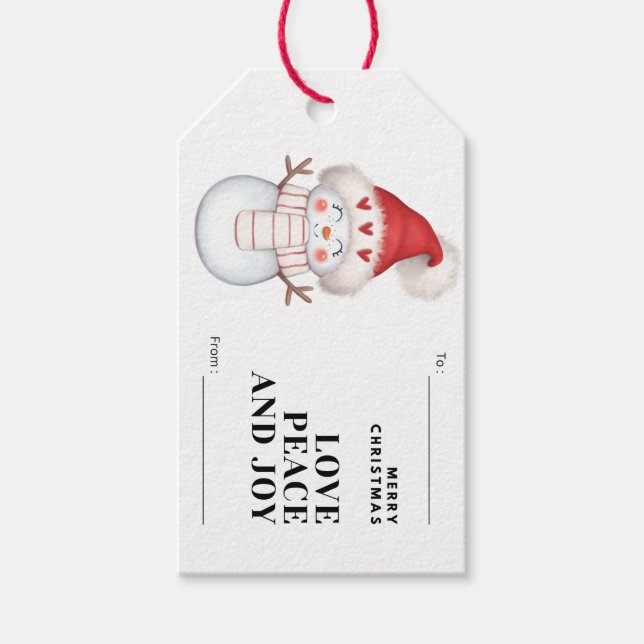 Personalisieren Sie frohe Weihnachten Niedliche Sn Geschenkanhänger (Vorderseite)