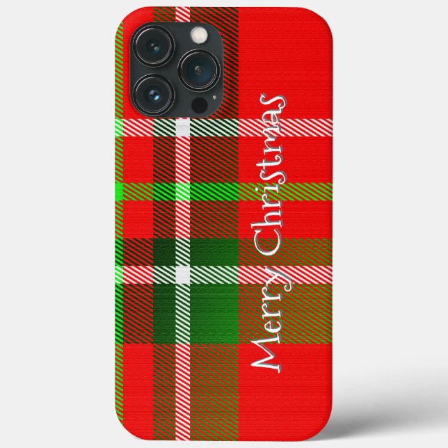 Personalisieren Sie "Frohe Weihnachten" Tartan Kar Case-Mate iPhone Hülle (Rückseite)