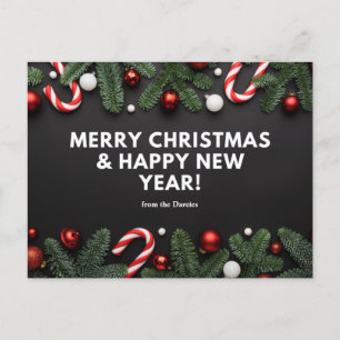 Personalisieren Sie fröhliche Weihnachten und glüc Postkarte