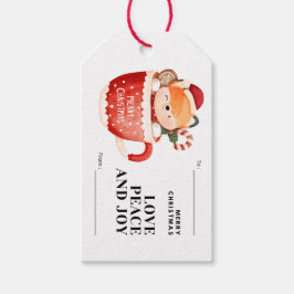 personalisieren Sie fröhliche Weihnachtsfox-Gesche Geschenkanhänger