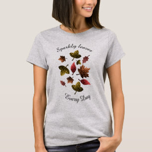 Personalisieren Sie Funkelnd Blätter Herbst Glitze T-Shirt
