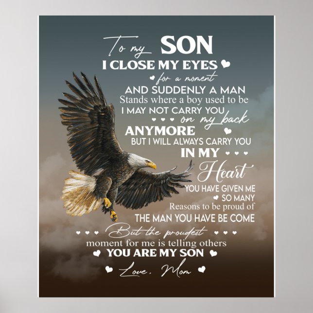 Personalisieren Sie für meinen Sohn von der Liebe  Poster (Vorne)
