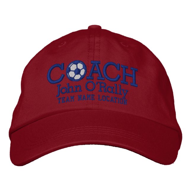 Personalisieren Sie Fußball Coach Cap Ihren Namen  Bestickte Baseballkappe (Vorderseite)